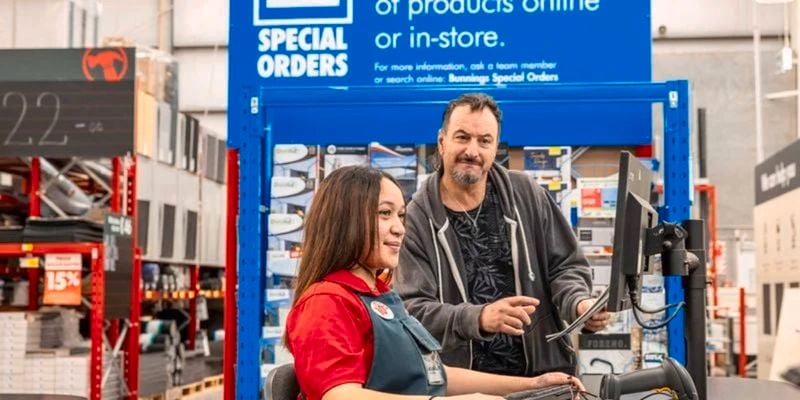Special orders team member helping a man at the desk