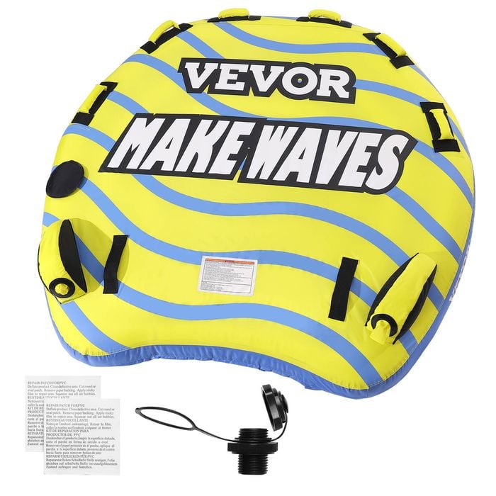 VEVOR Towable Tube Orange with Bumper Fins Full Nylon Cover for Boating