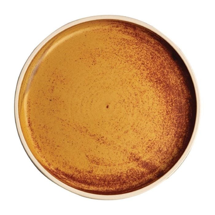 Olympia Flat Round Plate Canvas Sienna Rust 180mm 6 Pack Commercial Tableware