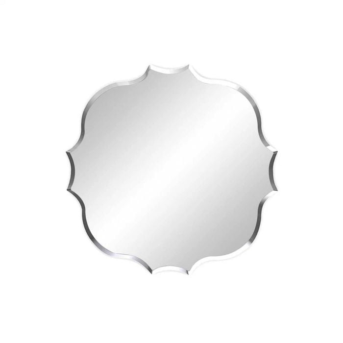 P&p Silver Irregular Frameless Wall Mirror Beveled Edge Decorative Modern Glass Design