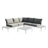 FurnitureOkay Coogee 4-Piece Aluminium Outdoor Modular Lounge Setting - White