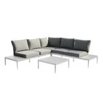 FurnitureOkay Coogee 4-Piece Aluminium Outdoor Modular Lounge Setting - White