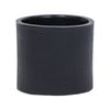 18 x 16cm Black Medium Cylinder Linear Ceramic Pot - 180mm