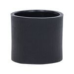 18 x 16cm Black Medium Cylinder Linear Ceramic Pot - 180mm