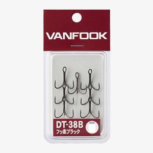 Vanfook DT38B Black PTFE Coated Light Duty Treble Fishing Hook 10