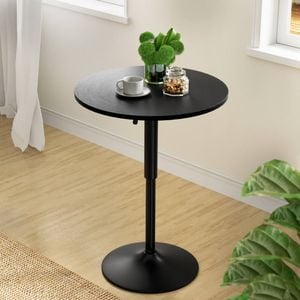 HOMFURN Swivel Bar Table Adjustable Height Round Black