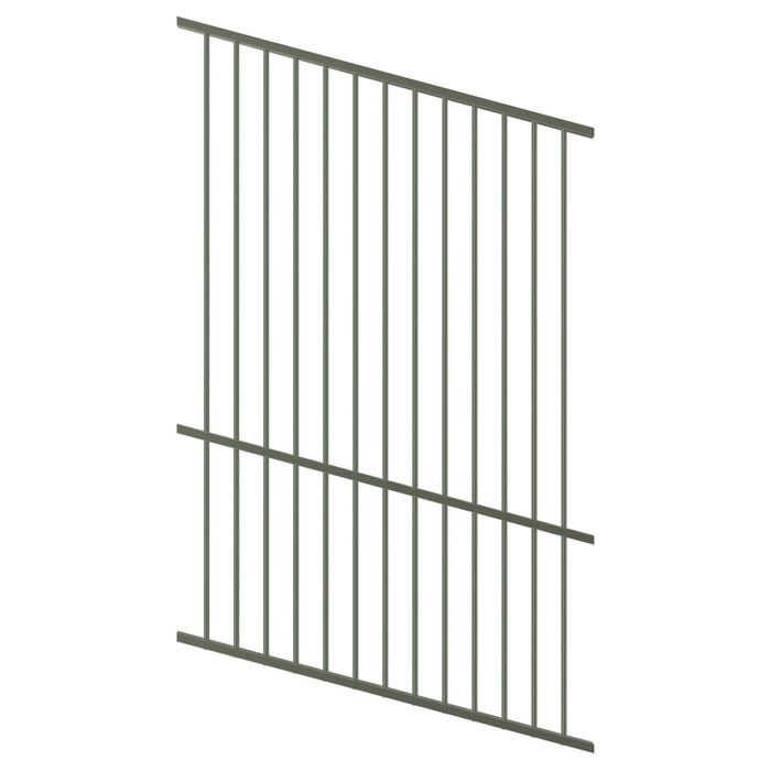 ProtectorAl 350-1200W x 1800H Pale Eucalypt Raked Up to 15º Flat Top Pool Fence Panel