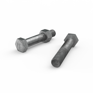 ZENITH M12 x 65mm Hot Dip Galvanised Hex Head Bolts and Nuts - Each