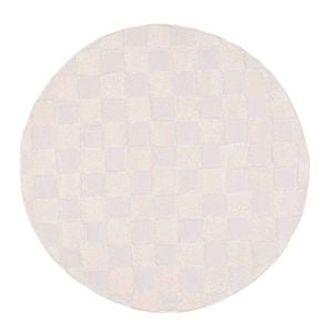 Loopsie-240cm X 240cm-ambra Ivory Checkered Round Rug