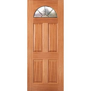 Woodcraft 2040 x 820 x 40mm Entrance Door Carolina Black Leadlight  Glass TG4CBB