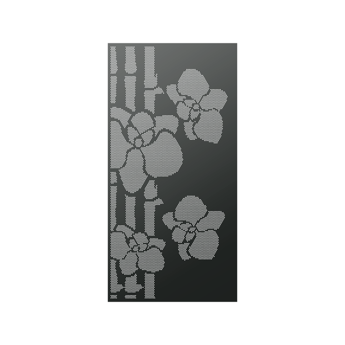 Walpix 1775 x 875 x 2.0mm Perforated Aluminium Decorative Screen Folded Profile Tropical - Charcoal
