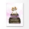 Dog On Book set Fashion  Print 100% Australian Made 60 x 90cm  (Stretched)
