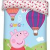 Peppa Pig Hot-Air Balloon Kids Cotton Quilt Cover Set - Toddler Bed Size