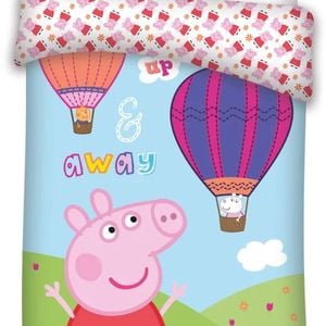 Peppa Pig Hot-Air Balloon Kids Cotton Quilt Cover Set - Toddler Bed Size