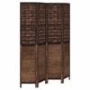vidaXL Room Divider Privacy Screen 4 Panels Dark Brown Paulownia