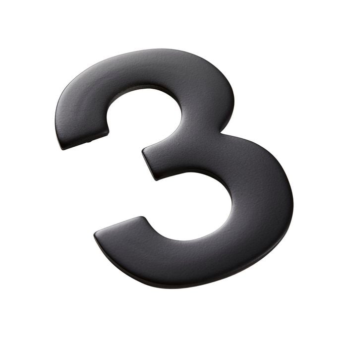 Sandleford 50mm Matt Black Mode Numeral 3
