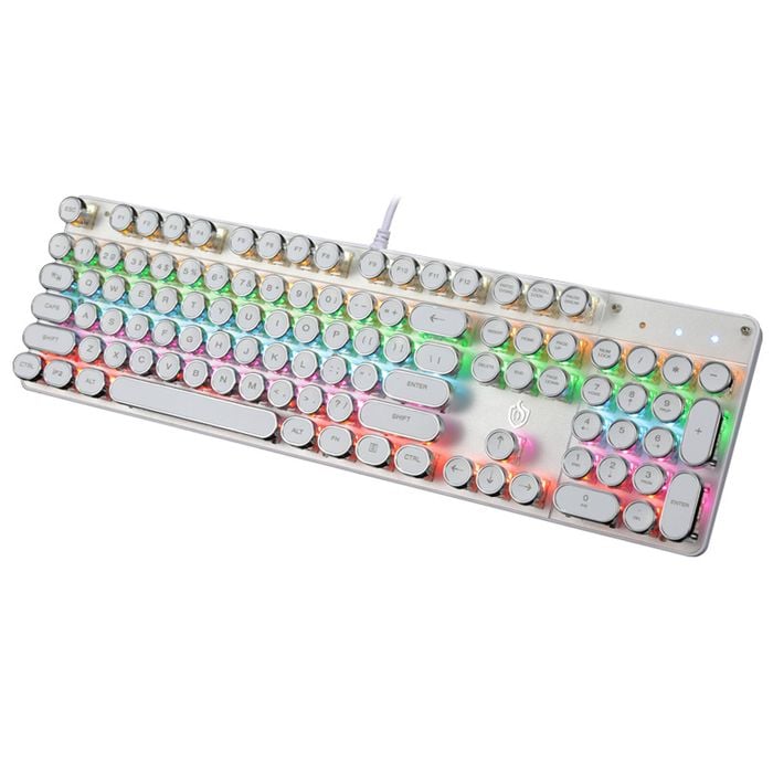 Mechanical Gaming Keyboard Linear Blue Switch - White