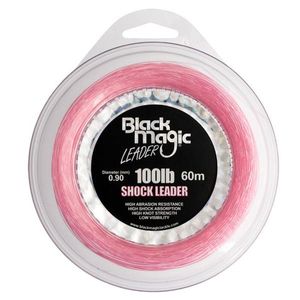 Black magic pink shock monofilament fishing leader 100lb