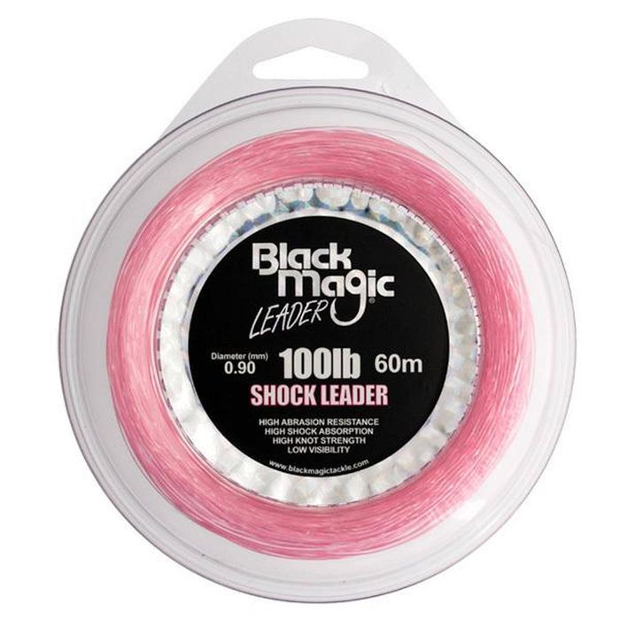 Black magic pink shock monofilament fishing leader 100lb