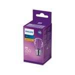 Philips 2W 250lm P45 Warm White Clear Filament Lustre LED B22 Light Bulb - 1 Pack