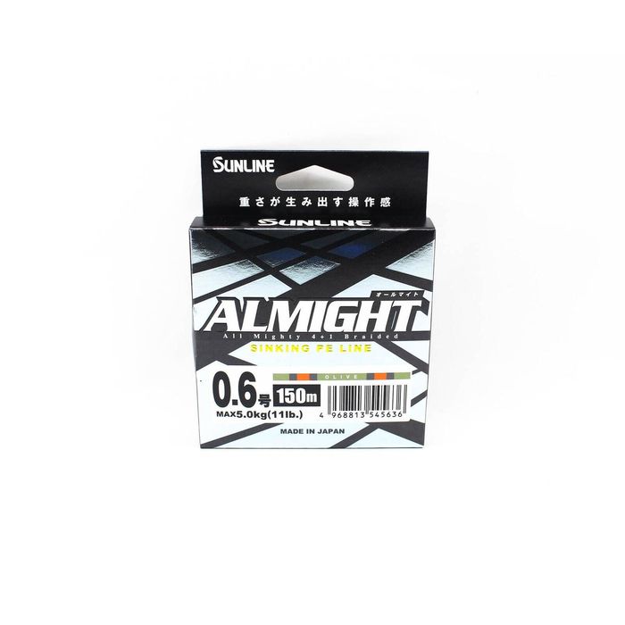 Sunline Almight x5 150m Olive Sinking Braid Fishing Line 11lb