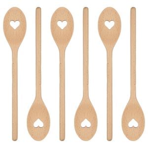 Argon Tableware Wooden Heart Cooking Spoons - 30cm - Pack of 6