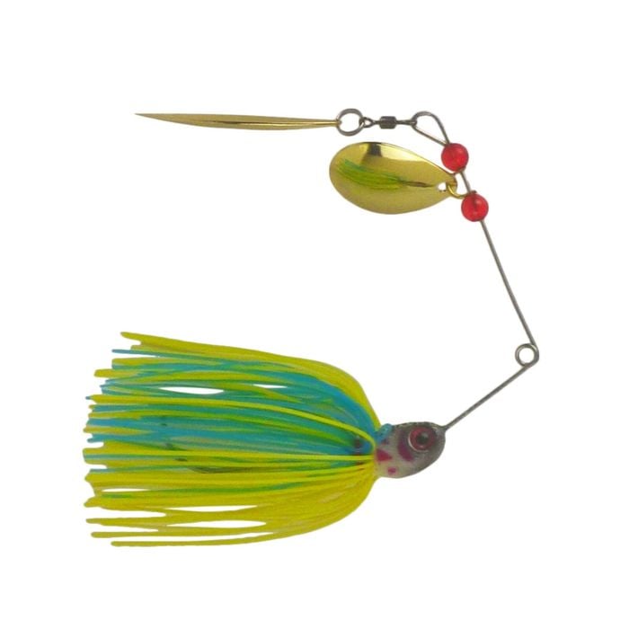 Dekoi 20gm Ls22 Closed Eye Spinnerbait, Yellow Blue, Qty 2