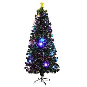 Tinseltown LED Christmas Tree 1.8M 6FT Fibre-optics with Flash Lights