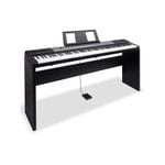 Karrera 88 Keys Electronic Keyboard Piano with Stand Black