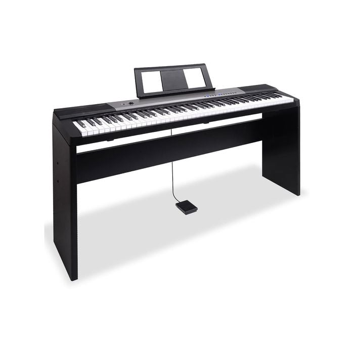 Karrera 88 Keys Electronic Keyboard Piano with Stand Black