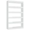 vidaXL Book Cabinet/Room Divider High Gloss White Storage Cabinet Bookcase