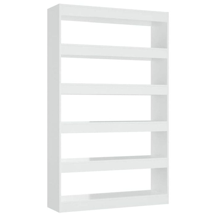 vidaXL Book Cabinet/Room Divider High Gloss White Storage Cabinet Bookcase