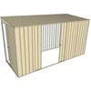 Build-a-Shed 1.5 x 3.7 x 2m Sliding Door Tunnel Shed with Double Sliding Side Doors - Cream