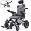 EQUIPMED Power Electric Wheelchair, Folding, Airline Approved, ARTG Certified, Recline Adjustment, Headrest, Lithium Battery