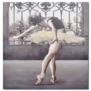 P&P Ballerina Hand Painting Picture with Tulle Dress - Elegant Modern Wall Art for Living Room, Bedroom & Office 70x100cm