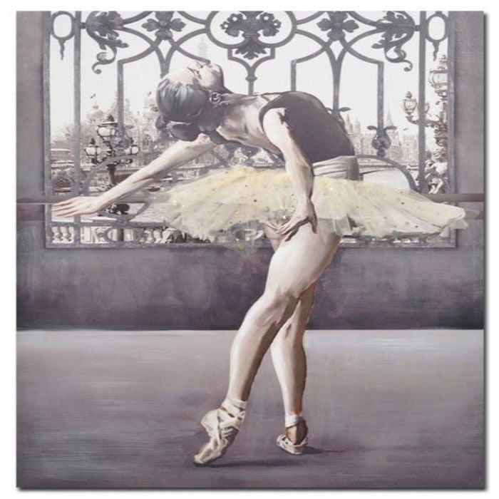 P&P Ballerina Hand Painting Picture with Tulle Dress - Elegant Modern Wall Art for Living Room, Bedroom & Office 70x100cm