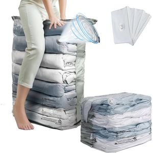 Catzon 4pack Vacuum Storage Bag Jumbo Cube For Clothing Comforters