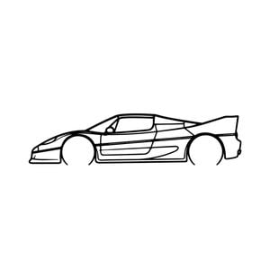 Ignite Laser Ferrari F50 Silhouette Metal Wall Art Rustic Metal 47inch/120cm