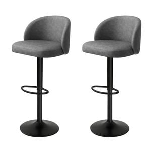 Levede Salon Stools Swivel Chair Dark Grey