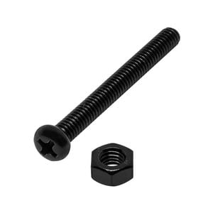 Pinnacle M5 x 80mm Black Ruspert® Round Head Bolts And Nuts - 4 Pack