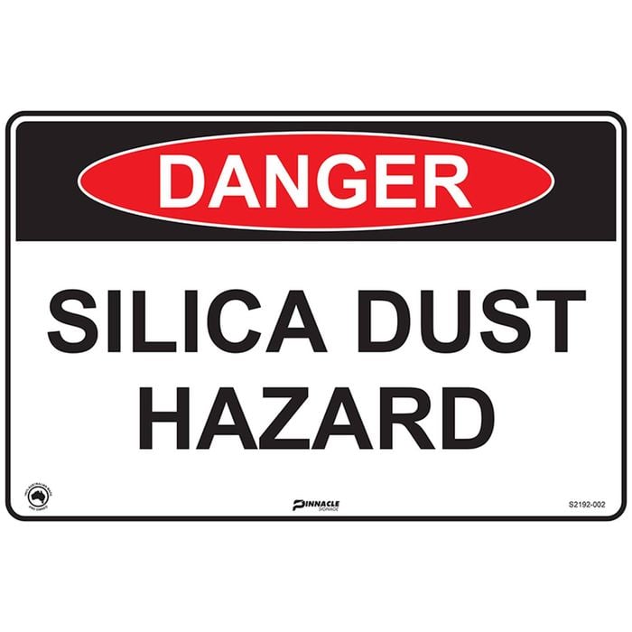 Pinnacle 600 x 400mm Metal Danger Silica Dust Hazard Sign 