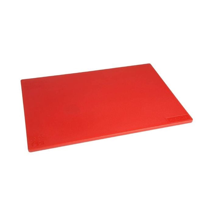 Hygiplas Chopping Board Low Density Polyethylene Colour Coded Red For Raw Meat 450x300x10mm Commercial Kitchen Storage