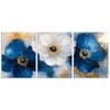 3pcs Abstract Blue Poppies Painting Print 100% Australian Made 3 x 40x60cm (Metal Print)