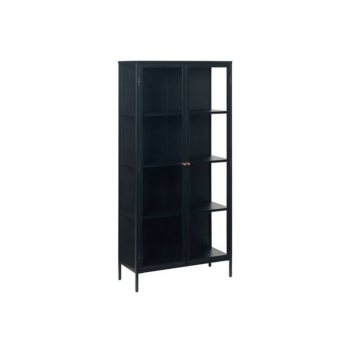 Modern Furniture CARMEL 90x190cm 2 Door Glass Display Cabinet - Black