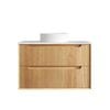 Attica Baia 900 English Oak Fluted Vanity with Carrara Stone Top