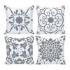 Catzon 4 Pcs Modern Throw Pillow Covers Geometric Flower Pattern for Couch