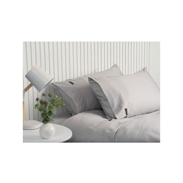 Sheraton Luxury 1000tc Cotton Super King Fitted Sheet Set W/pillowcases Dove Gry