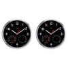 2PK Leni 31cm Weather Resistant Wall Clock With Thermometer And Hygrometer Black