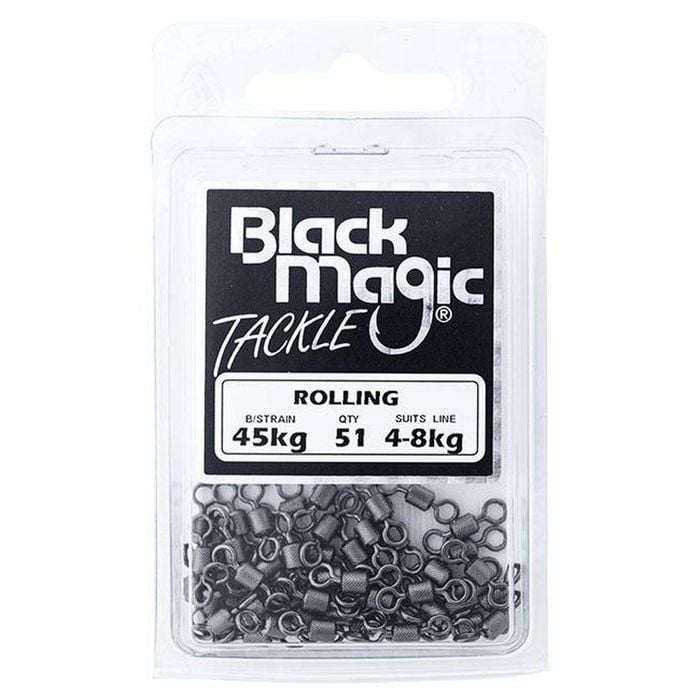 Black Magic Rolling Fishing Swivel Economy Pack 48kg (45kg Breaking Strain)