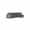 Christo Corner L shaped 3 Seater Easy Pull Out Sofa Bed with RHF Chaise Lounge Couch Upholstered Cover - Dark Grey